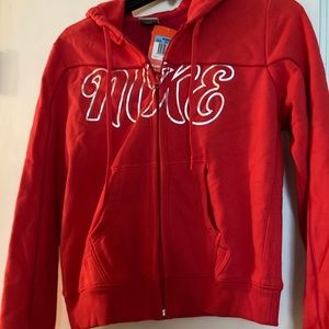 Nike full zip orange hoodie-sz m-nwt